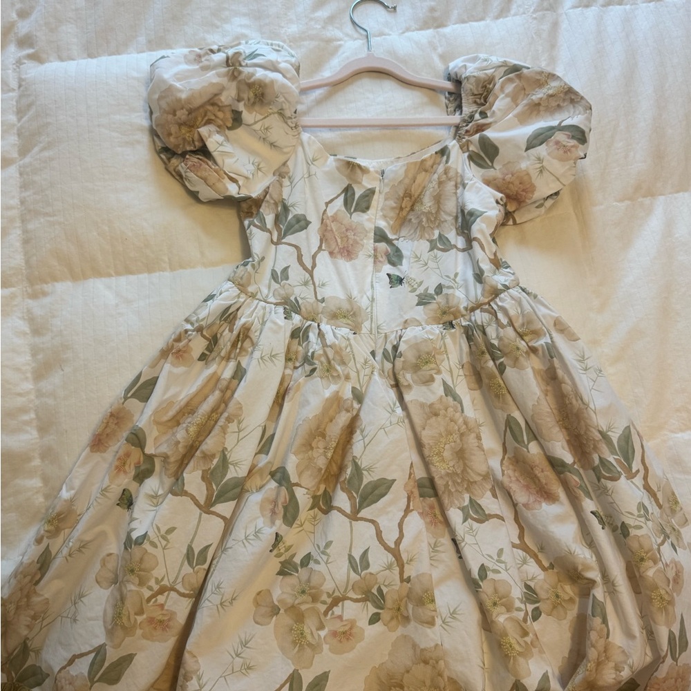 Cream Fit and Flare Puff Sleeve Dress for little girl summer